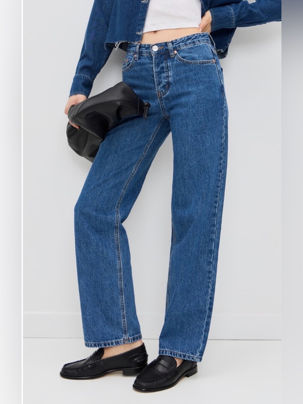 PARKE Size 24 • Classic Straight Jeans Denim Button Fly.